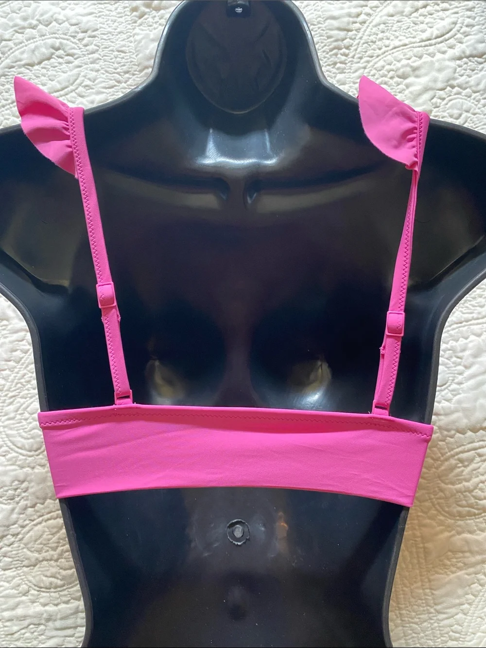 aerie  Mix and Match Pink Ruffle V-Neck Bikini Top XS